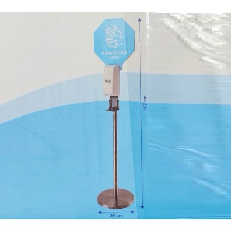 FERCAM ADD-1000 KIT inox állványos 1000 ml szenzoros adagoló, fertőtlenítő állomás, érintésmentes kézfertőtlenítő adagoló, szappanadagoló