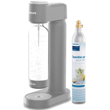 Philips GoZero Lite Soda Maker ADD4901 Grey szürke szódagép, házi szódakészítő 1 db CO2 patronnal és 1 db 0.9 literes palackkal (ADD4901GR/10)