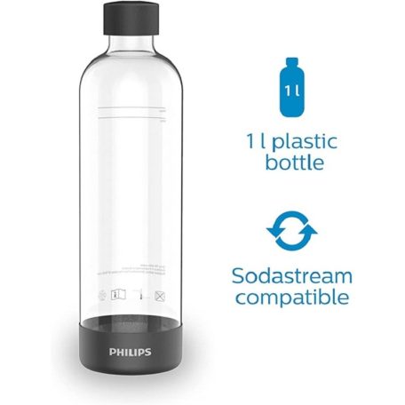 Philips GoZero Lite Soda Maker ADD4901 Grey szürke szódagép, házi szódakészítő 1 db CO2 patronnal és 1 db 0.9 literes palackkal (ADD4901GR/10)