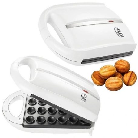MESKO / ADLER XXL 1600W 24 darabos töltött gofrisütő, gofrimogyoró / mandula / dió sütemény készítő