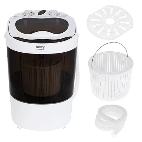 Adler / Camry hordozható, kemping mini mosógép 3 kg / 400W keverőtárcsás mosógép 580W centrifugával nyaralóba / utazáshoz