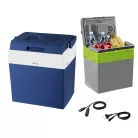 Astone Miller ECG AC 3032 / ADLER AD 8078 Dual Power 30 literes Electric CoolBox termoelektromos 12V / 230V autós + hálózati 30L hűtő-fűtő elektromos hűtőtáska kék / szürke