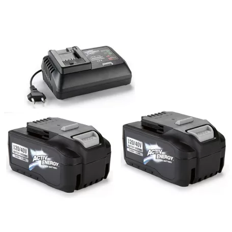 ActivEnergy / FERREX AEB-40 DUPLA KIT 2 x 20V 5Ah / 40V 2.5 Ah li-ion akku, 20/40V 90Wh líthium-ion akkumulátor + 1 x ActivEnergy 4A 96W hálózati töltő