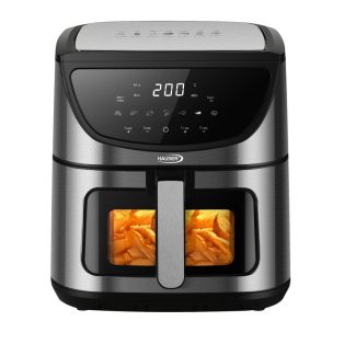   Hauser AF-818 Fry Force 360° AirFryer XXL 1800W 8L inox, nemesacél digitális Air Fryer, olajmentes olajsütő, 8 literes, családi légkeveréses forrólevegős sütő