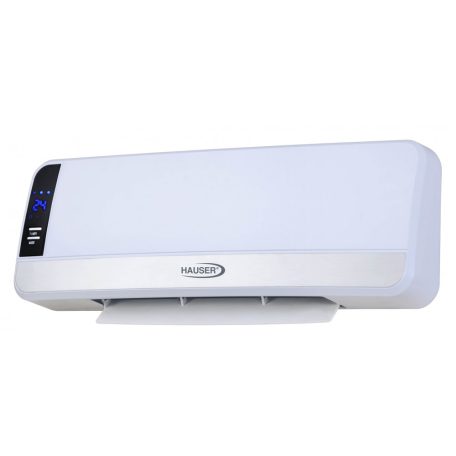 Hauser AH-2301 SMART fürdőszobába is szerelhető (IPX2 védettségű) fali 1000W / 2000W digitális PTC kerámia hősugárzó LED kijelzővel, távirányítóval