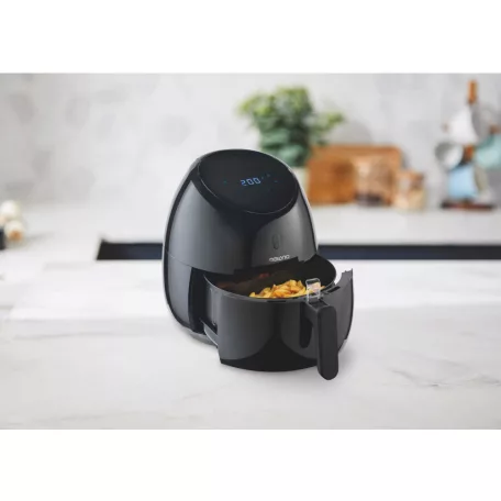 Ambiano Medion XXL 2000W 5L digitális Air Fryer, légkeveréses olajmentes sütő, Airfryer olajsütő, fritőz, fekete