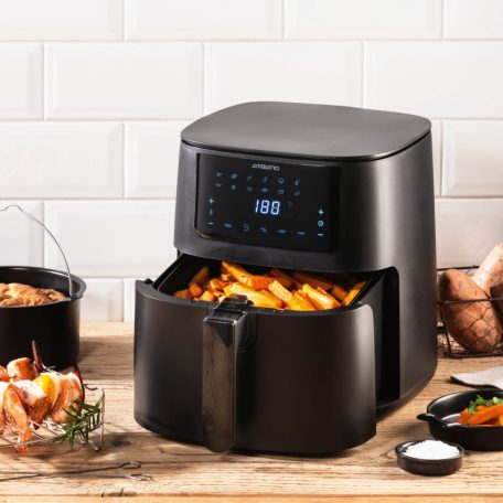 Ambiano GT-AF-08 XXL 1700W 5.5L digitális Air Fryer, légkeveréses olajmentes sütő, Airfryer olajsütő, fritőz, fekete