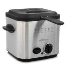 Ambiano MDF-1 inox, nemesacél fondü - fritőz, 1.2 literes 840W mini olajsütő, 1 - 2 személyes fritőz fix, tapadásmentes üsttel, fondue készlettel (839696)