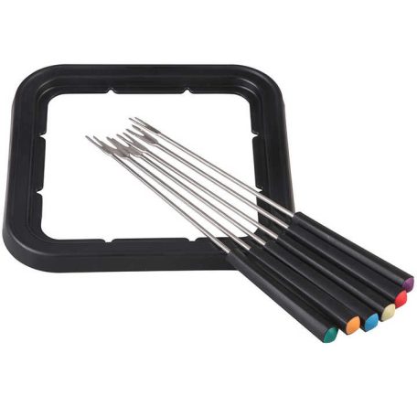 Ambiano MDF-1 inox, nemesacél fondü - fritőz, 1.2 literes 840W mini olajsütő, 1 - 2 személyes fritőz fix, tapadásmentes üsttel, fondue készlettel (839696)