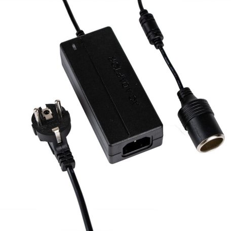 Astone Miller 60W AC / DC adapter, 230V / 12V feszültségátalakító szivargyújtó aljzattal, 12V-os szivargyújtós eszközök otthoni használatához hálózati feszültségről