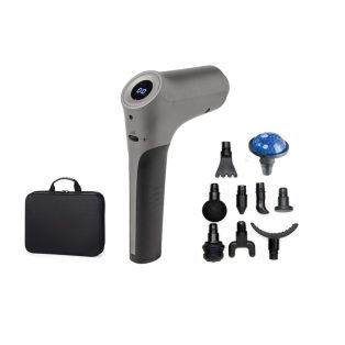   CRANE Fitness ANS-24-014 Fascia masszázspisztoly, akkus, vezeték nélküli masszírozó pisztoly 8-féle cserélhető fejjel, 20 fokozattal, hordtáskával, hűsítőgéles masszázsfejjel