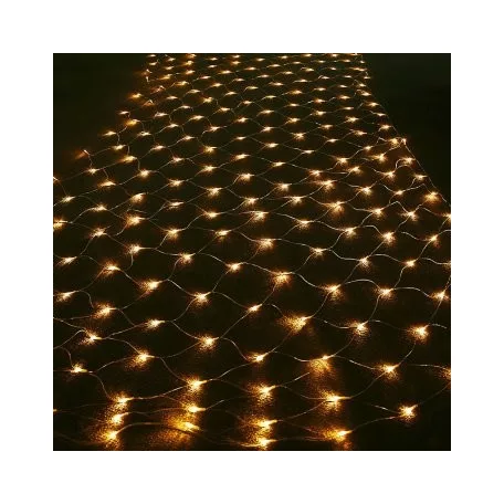 Aspiria Home Creation / Melinera 320 x 150 cm hálózati melegfehér / borostyánsárga kültéri / beltéri 160 LED fényháló, programozható karácsonyi dekoráció 230V, 8 programmal, 6 órás időzítővel