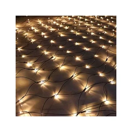 Aspiria Home Creation / Melinera 320 x 150 cm hálózati melegfehér / borostyánsárga kültéri / beltéri 160 LED fényháló, programozható karácsonyi dekoráció 230V, 8 programmal, 6 órás időzítővel
