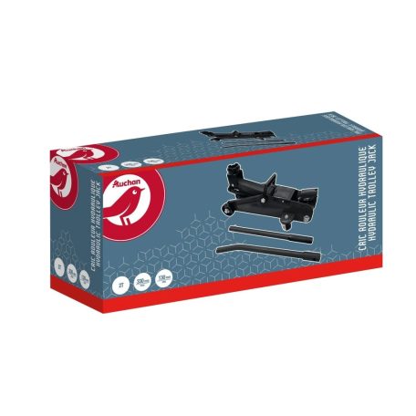 Auchan hidraulikus 2T (2 tonnás) autó emelő, krokodilemelő 130 - 330 mm emelési magasság, fekete