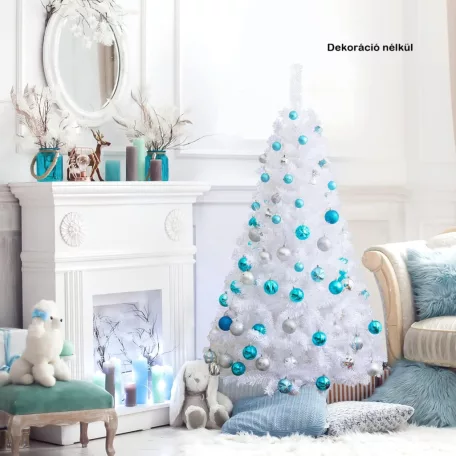 Actuel / Mobil Digital Christmas White 180 cm dús 2D tűlevelű fehér, díszítetlen műfenyő 524 ággal, fém talppal 150 x 75 cm