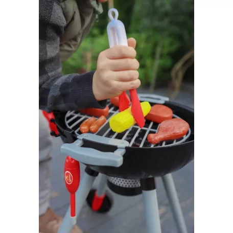 Addo Busy Me My Little BBQ elemes, elektromos játék faszenes party grillsütő 26 kiegészítővel, élethű gyermek játék grill sütő, 4 lábú kerek grill, izzó faszén fény effektekkel és hanghatásokkal