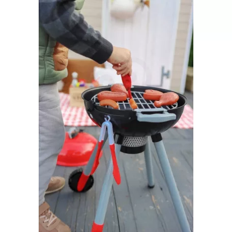 Addo Busy Me My Little BBQ elemes, elektromos játék faszenes party grillsütő 26 kiegészítővel, élethű gyermek játék grill sütő, 4 lábú kerek grill, izzó faszén fény effektekkel és hanghatásokkal