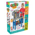 Addo Play Busy Me Plastic Workbench, műanyag játék munkapad, 45 részes gyermek szerelőasztal 6 szerszámmal + elemes fúróval 68 x 75 x 43 cm