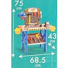Addo Play Busy Me Plastic Workbench, műanyag játék munkapad, 45 részes gyermek szerelőasztal 6 szerszámmal + elemes fúróval 68 x 75 x 43 cm