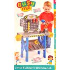 Addo Play Busy Me Plastic Workbench, műanyag játék munkapad, 45 részes gyermek szerelőasztal 6 szerszámmal + elemes fúróval 68 x 75 x 43 cm