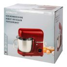 Ambiano GT-SF-KMR-02 piros / fekete 800W 5L digitális konyhai robotgép, dagasztógép, mixer, habverő, fröccsenésgátló fedéllel, LED kijelzővel