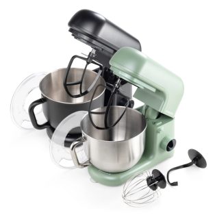   Ambiano SM-24 fekete / pisztácia zöld 800W 5L digitális konyhai robotgép, dagasztógép, mixer, habverő, fröccsenésgátló fedéllel, LED kijelzővel