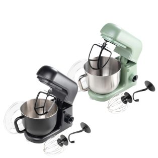   Ambiano SM-24 fekete / pisztácia zöld 800W 5L digitális konyhai robotgép, dagasztógép, mixer, habverő, fröccsenésgátló fedéllel, LED kijelzővel