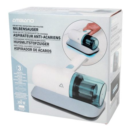 Ambiano MVC24-238 UV-C 300W elektromos kézi atkaporszívó, poratka porszívó UV-C lámpával, kopogtatás funkcióval és HEPA filterrel, atkák ellen