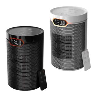   Ambiano 1500W Surround PTC digitális hősugárzó távirányítóval, kompkat kerámia fűtőventilátor, ventilátoros hősugárzó (855624 | DEH-1) fehér / fekete