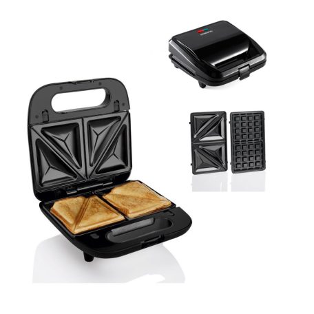 Ambiano GT-SF-SM-01 Avante 2 in 1 multifunkciós 750W szendvicssütő és gofrisütő, cserélhető, kivehető sütőlapokkal 