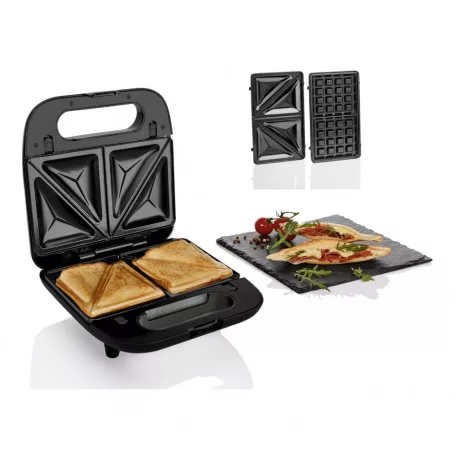 Ambiano GT-SF-SM-01 Avante 2 in 1 multifunkciós 750W szendvicssütő és gofrisütő, cserélhető, kivehető sütőlapokkal 