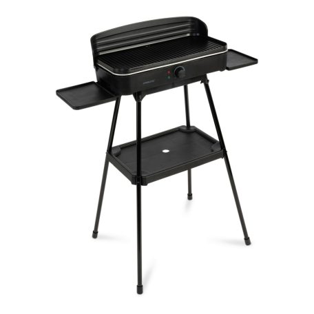 BONTOTT Ambiano ETG-3 asztali / állványos 2 az 1-ben 2200W elektromos grill, grillsütő, szélfogóval, tároló polccal 50 x 25 cm sütőlappal, 14 napos visszavásárolt, kipróbált darab