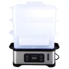 Ambiano FS-21 1000W digitlis párológép, 3 rekeszes 12 literes gőzpároló, BPA-mentes pároló, ételpároló és tojásfőző