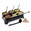   Ambiano WK-1 asztali Woklette grillező, 2 az 1-ben 1500W elektromos wok és palacsintasütő készlet 6 db tapadásmentes mini wok serpenyővel és fa spatulával