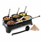 Ambiano WK-1 asztali Woklette grillező, 2 az 1-ben 1500W elektromos wok és palacsintasütő készlet 6 db tapadásmentes mini wok serpenyővel és fa spatulával