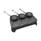 Ambiano WK-1 asztali Woklette grillező, 2 az 1-ben 1500W elektromos wok és palacsintasütő készlet 6 db tapadásmentes mini wok serpenyővel és fa spatulával