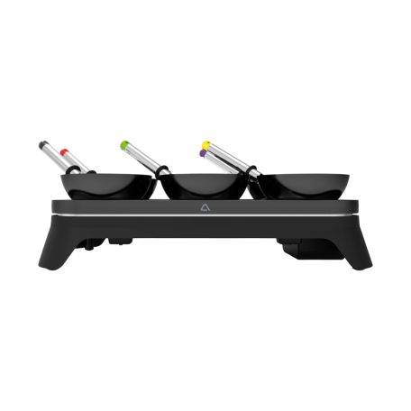 Ambiano WK-1 asztali Woklette grillező, 2 az 1-ben 1500W elektromos wok és palacsintasütő készlet 6 db tapadásmentes mini wok serpenyővel és fa spatulával