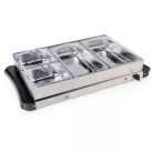 Ambiano 827922 / SilverCrest SBW 300 A1 Buffet Warmer 64 x 14 x 36 cm nemesacél, inox 7 literes 300W ételmelegítő, büfé melegentartó, büfétálaló, szervírozó lap 4 rekesszel, fedőkkel