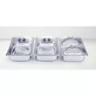 Ambiano 827922 / SilverCrest SBW 300 A1 Buffet Warmer 64 x 14 x 36 cm nemesacél, inox 7 literes 300W ételmelegítő, büfé melegentartó, büfétálaló, szervírozó lap 4 rekesszel, fedőkkel