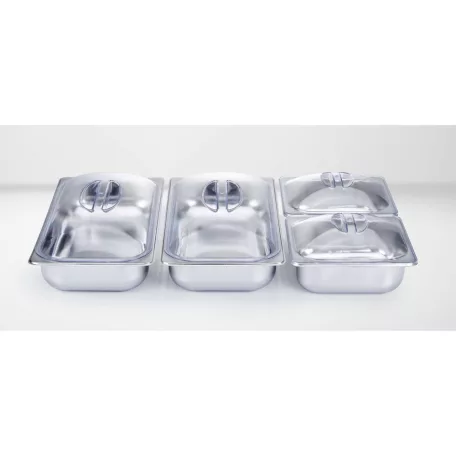 Ambiano 827922 / SilverCrest SBW 300 A1 Buffet Warmer 64 x 14 x 36 cm nemesacél, inox 7 literes 300W ételmelegítő, büfé melegentartó, büfétálaló, szervírozó lap 4 rekesszel, fedőkkel