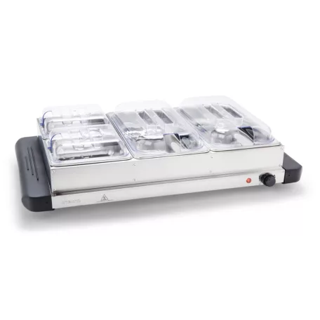 Ambiano 827922 / SilverCrest SBW 300 A1 Buffet Warmer 64 x 14 x 36 cm nemesacél, inox 7 literes 300W ételmelegítő, büfé melegentartó, büfétálaló, szervírozó lap 4 rekesszel, fedőkkel