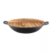   Ambition Iron 32 cm öntöttvas WOK serpenyő bevonat nélkül, fa fedővel, két hordfüllel (68602)