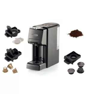   Ariete 1304 / 1 Fekete 1350W 19 bar multikapszulás eszpresszó kávéfőző 4 az 1-ben: őrölt kávéhoz, Nespresso® és DolceGusto® kávékapszulákhoz, E.S.E Podhoz