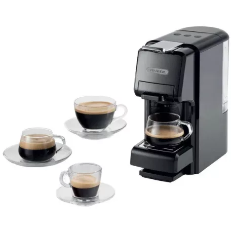 Ariete 1304 / 1 Fekete 1350W 19 bar multikapszulás eszpresszó kávéfőző 4 az 1-ben: őrölt kávéhoz, Nespresso® és DolceGusto® kávékapszulákhoz, E.S.E Podhoz