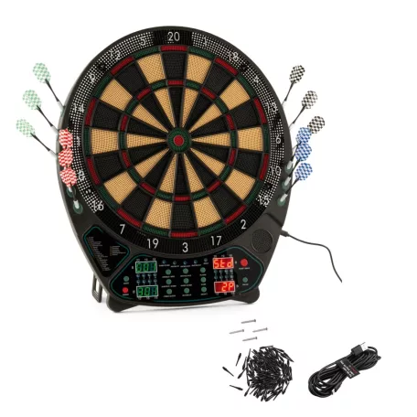 CRANE Aspiria FS2025 elektromos fali darts tábla 4 db LED kijelzővel, 3 x 4 dart szettel, hálózati adapterrel, 100 pótheggyel