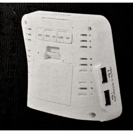 Auriol HG-07051B (IAN 353517) fehér DCF rádióvezérelt vezeték nélküli időjárás állomás színes LCD kijelzővel, 2 db USB porttal, 100 m hatótávolságú vezeték nélküli kültéri egységgel és hálózati adapterrel