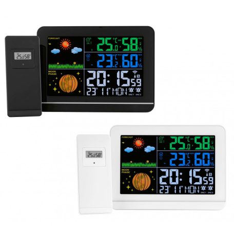 Auriol 392071 (LD-6162 / LD-6413) DCF rádióvezérelt, 100 m vezeték nélküli időjárás állomás színes LCD kijelzővel