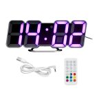 Auriol 480208 | Miraval Germany digitális LED falióra / asztali óra hőmérővel és dátum kijelzéssel, színes LED kijelzővel, hálózati működéssel, távirányítóval