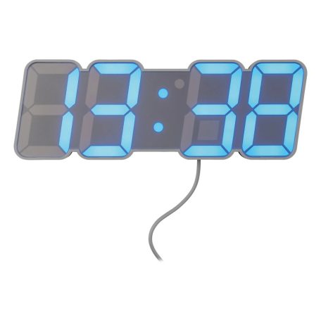 Auriol 480208 | Miraval Germany digitális LED falióra / asztali óra hőmérővel és dátum kijelzéssel, színes LED kijelzővel, hálózati működéssel, távirányítóval