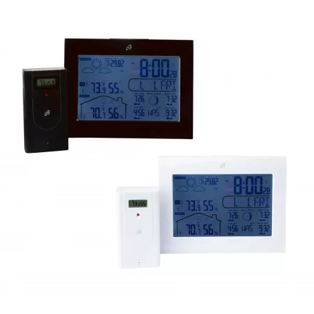 Auriol LD-5792 (375644) DCF rádióvezérelt vezeték nélküli fali / álló időjárás állomás 12 x 8 cm LCD kijelzővel, 100m hatótávú kültéri jeladóval